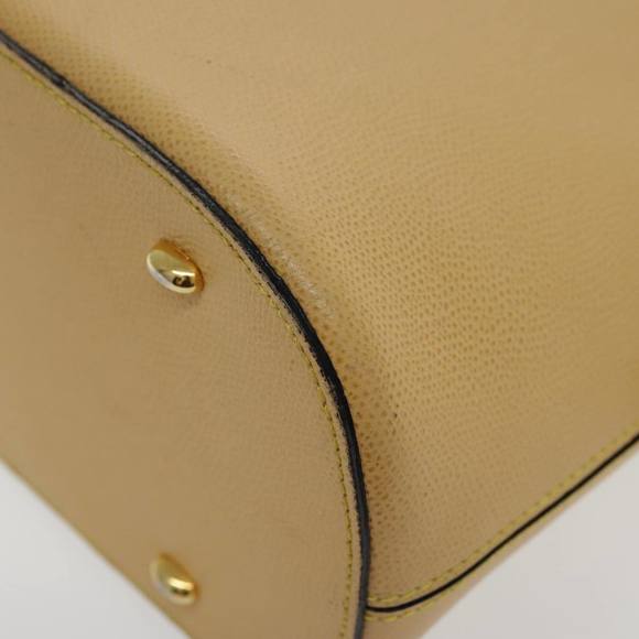 CELINE Hand Bag Leather Yellow Gold Auth 94782 - Picture 14 of 16